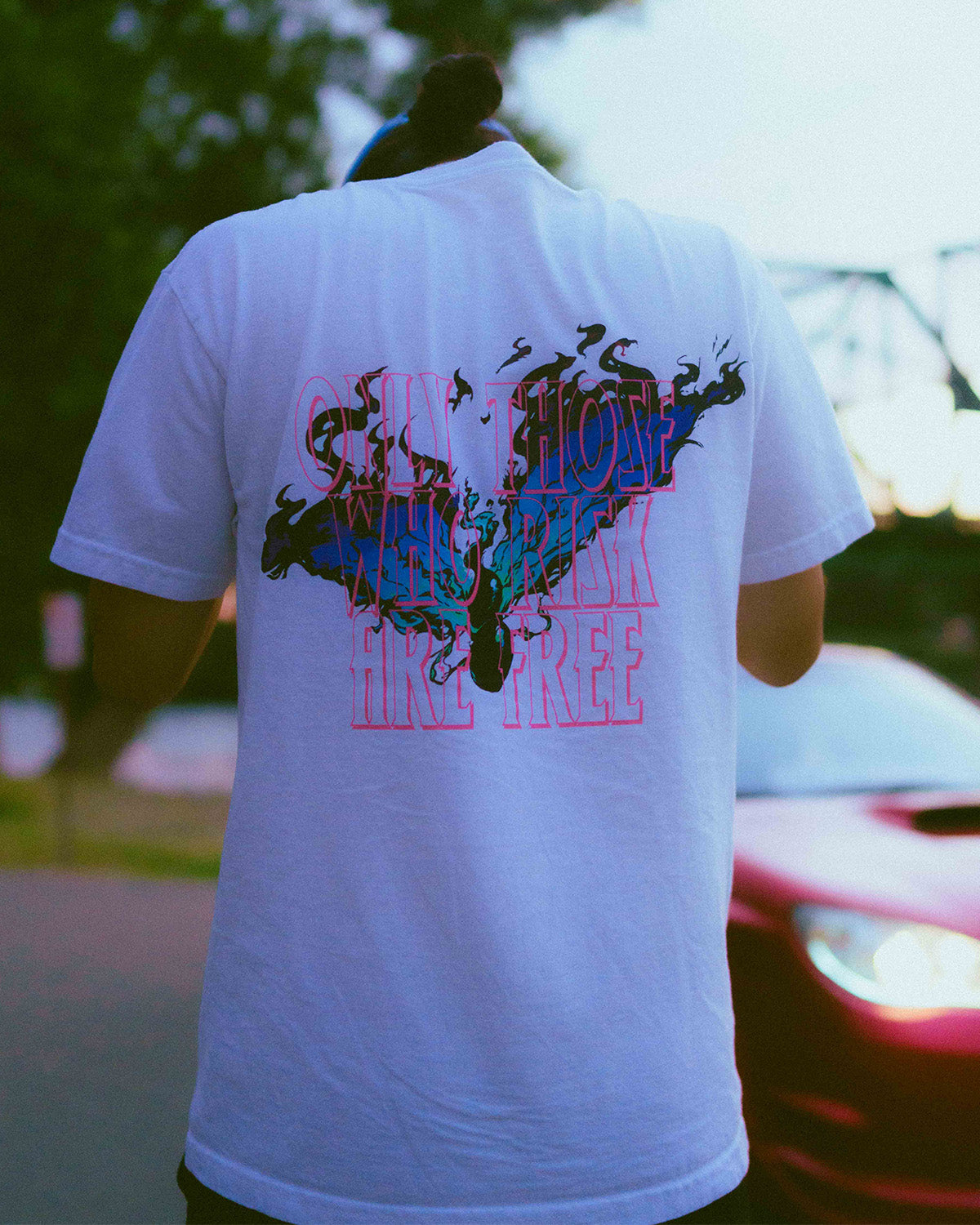 Dare To Live | "THOSE WHO RISK ARE FREE" BUTTERFLY TEE