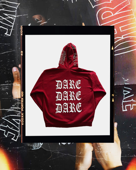 Dare To Live | Cardinal Red "DARE HOODIE"