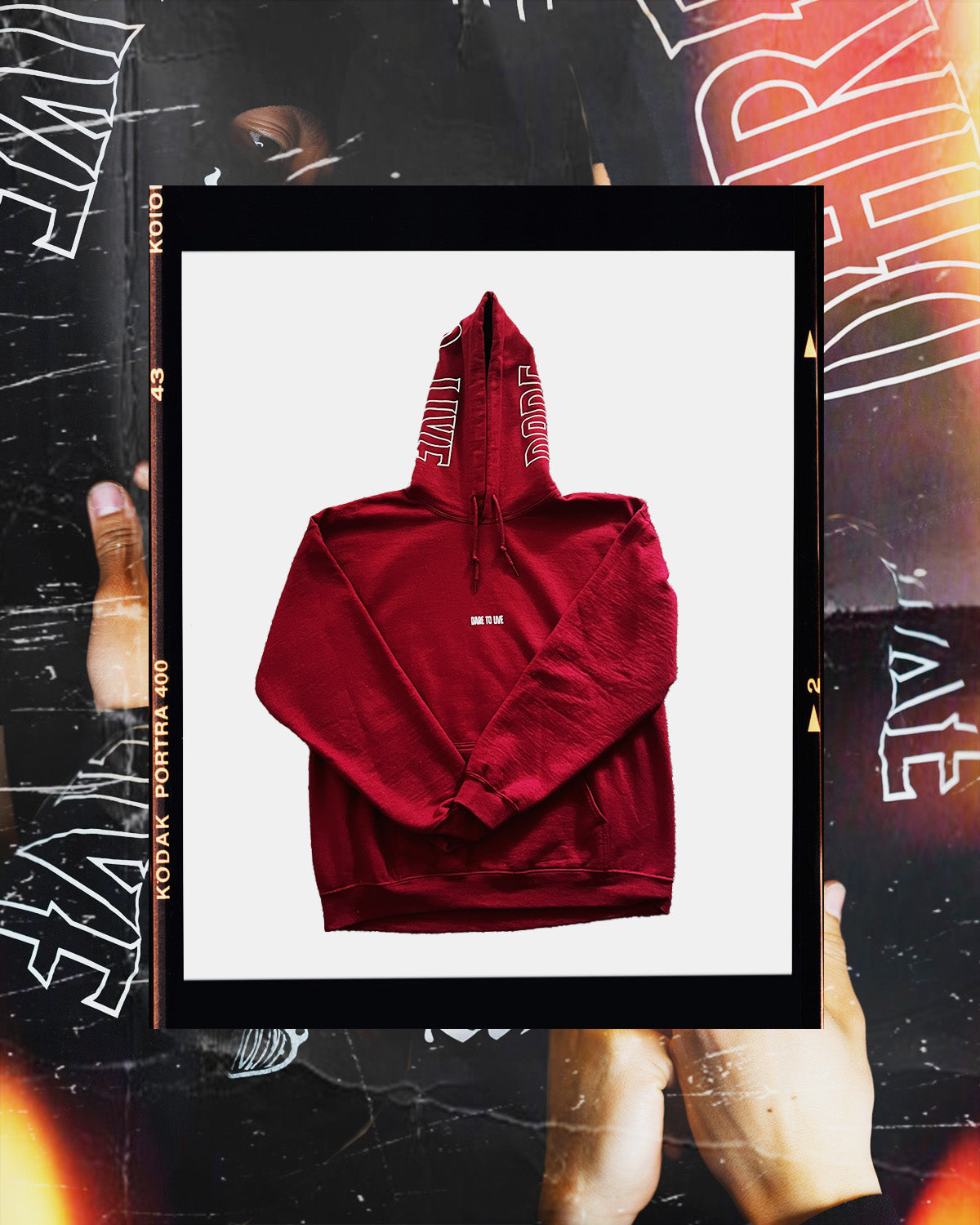 Dare To Live | Cardinal Red "DARE HOODIE"